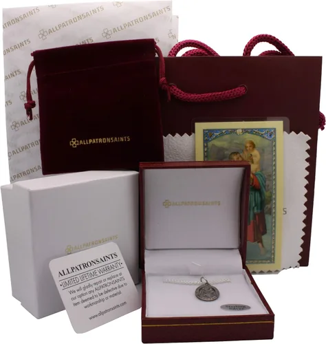 Vista 11 de Collar con medalla de St Christopher – Medallón oval de plata de ley y cadena – Grabado personalizado – Caja de regalo