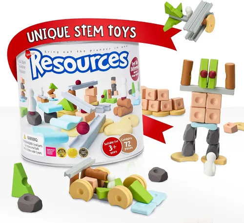 Vista 9 de Taksa Toys Juguetes de aprendizaje únicos inspirados en la naturaleza, recursos preescolares para habilidades motoras finas, bloques de construcción