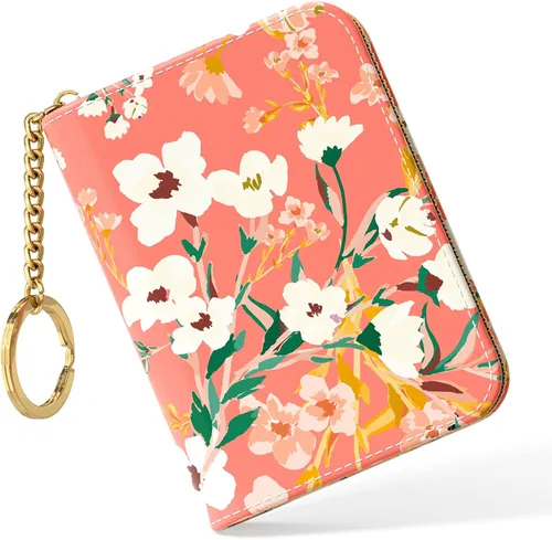 Vista 13 de Nipichsha Tarjetero para Tarjetas de Crédito, Tarjetero Pequeño de RFID para Mujeres, Tarjetero de Cuero Delgado, Modas Hoja de arte abstracto