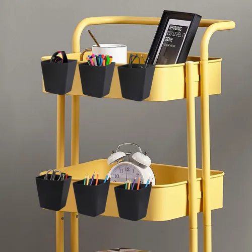 Vista 4 de 8 portavasos colgantes, accesorios de carrito rodante, accesorios de carrito utilitario para suministros de manualidades, cubos organizadores