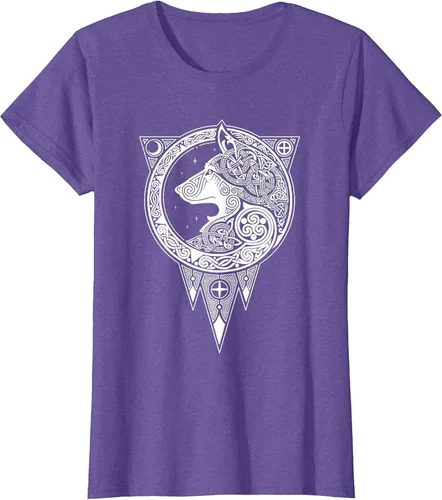Vista 9 de Viking Fenris Wolf - Camiseta de mitología nórdica con símbolo de Fenrir Asphalt Grey
