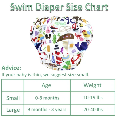 Vista 3 de Wegreeco - Pañal de natación reutilizable para bebés y niños pequeños, talla única