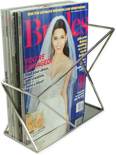 Vista 7 de Modern Art Magazine Holder mr114 - Soporte para archivos, libro de periódico, folleto, organizador de caja, cesta de regalo de Navidad y Acción