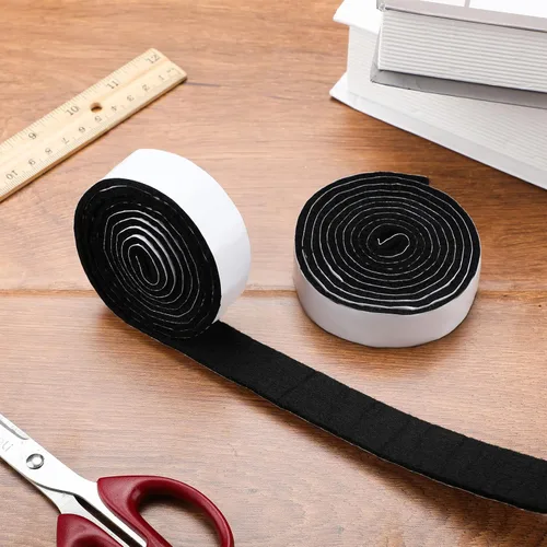 Vista 6 de Shappy Paquete de 2 tiras de fieltro con parte trasera adhesiva, rollo de cinta de fieltro, antideslizantes, autoadhesivas, cortables para muebles