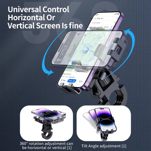 Vista 5 de Soporte para teléfono de bicicleta, abrazadera para manillar de motocicleta, clip de teléfono para scooter para iPhone 16 15 Pro Max/Plus, 14 Pro