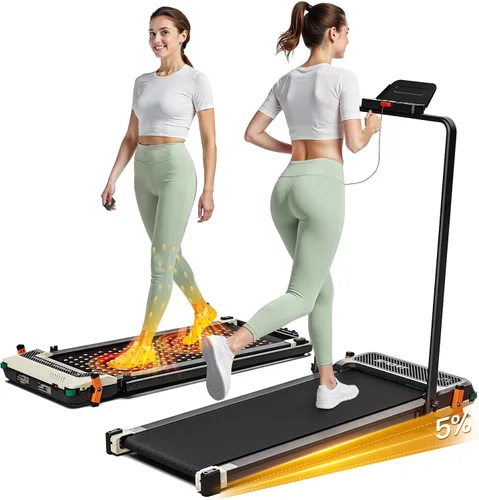 Vista 8 de AKLUER Caminadora Plegable con Inclinación – Caminadora 2 en 1 de Doble Cara para Debajo del Escritorio con Masajeador de Pies Shiatsu, Caminadoras