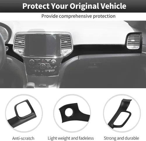 Vista 12 de CheroCar 7PCS Kit de Cubierta para Manija Interior de Puerta y Ajuste de Panel de Tablero Central para 2011 2012 2013 2014 2015 2016 2017 2018 2019
