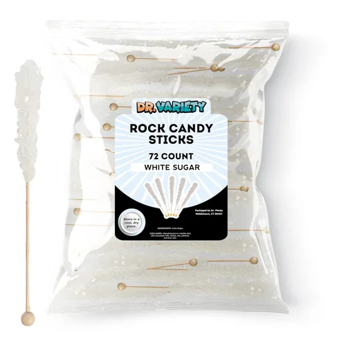 Vista 13 de Blue Rock Candy Sticks '72 Pack' – Roca de cristal de azúcar Razz azul envuelta individualmente a granel – Perfecto para recuerdos de fiesta, bodas