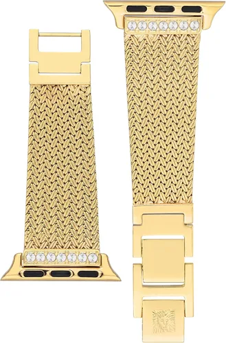 Vista 3 de WITHit Anne Klein - Correa de malla para Apple Watch, segura, ajustable, correa de repuesto para Apple Watch, se adapta a la mayoría de las muñecas