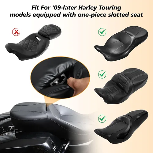 Vista 6 de XFMT Almohadilla de respaldo desmontable ajustable para conductor enchufable para Harley Touring Road King CVO Street Electra Glide 2009-2023