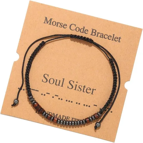 Vista 20 de Pulseras de Código Morse para Mujeres y Hombres, Regalos para Ella, Mejor Amiga, Pulseras Inspiradoras Divertidas para Mujeres, Joyería Ajustable