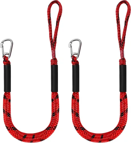 Vista 8 de Líneas de muelle elástico para barcos, líneas de amarre marinas, cuerda de barco para acoplamiento con bucle y accesorios de clip para moto
