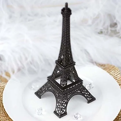 Vista 2 de TABLECLOTHSFACTORY 10" Torre Eiffel Boda Fiesta Evento Mesa Centro de Mesa Decoración - Negro