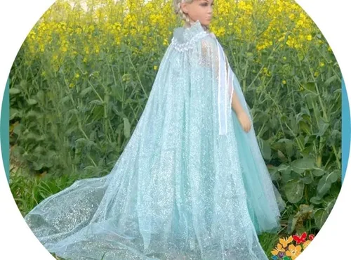 Vista 4 de Aslana Capa de tul extra larga de princesa con purpurina para niñas pequeñas y grandes