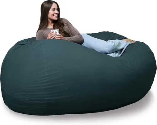 Vista 35 de Big Joe Fuf Silla Puf de Espuma de 5 Pies de Tamaño Extra Grande con Funda Extraíble para Niños, Adolescentes, Adultos, Onyx Lenox, Poliéster Tejido