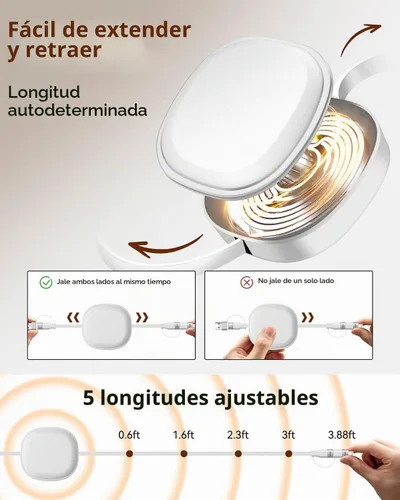 Vista 6 de Minlu Cable de carga retráctil de 65 W, cable de carga múltiple 5 en 1 para viajes, cable de carga USB tipo C, cable de carga rápida con USB A/C a