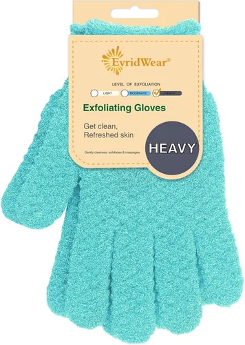 Vista 9 de Evridwear Guantes Exfoliantes para Ducha, 100% Nylon Gruesos Suaves Medianos Pesados Guantes de Baño Removedor de Piel Muerta Exfoliante Corporal