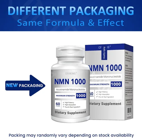 Vista 6 de NMN 1000 mg por porción de máxima fuerza, 99% NMN puro (mononucleótido de nicotinamida) para NAD, células, inmune, energía, antienvejecimiento