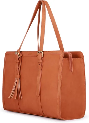 Vista 11 de ECOSUSI Bolsa para Laptop para Mujeres 15.6 Pulgadas Bolsas de Trabajo Tipo Tote Cuero PU Bolso de Computadora para Oficina de Negocios con 3