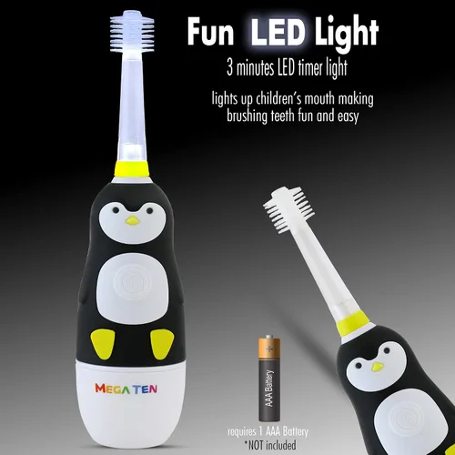 Vista 6 de Brilliant Cepillo de dientes sónico para niños, cepillo de dientes eléctrico para niños con luces intermitentes y cerdas finas, cepillado divertido