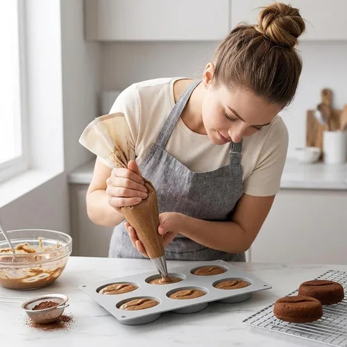Vista 5 de Coffee Bean Mold 6-Cavity Silicone Baking Mold with Lip Design for Chocolate, Gummy Candy, Ice Cubes, Creative Kitchen Tool..