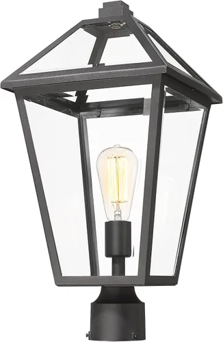 Vista 14 de Lámparas de Poste para Exteriores, Lámpara de Poste con Acabado Negro, Pilar de Aluminio Impermeable y Antioxidante, Iluminación Exterior