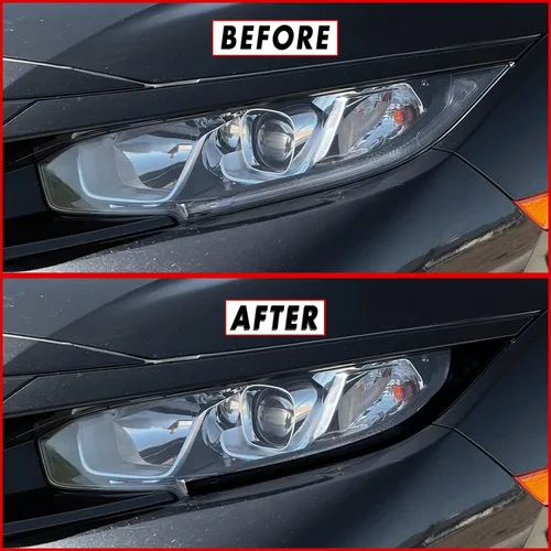 Vista 11 de SlickMod Vinilo precortado tintado en humo para faros delanteros y antiniebla de Honda Civic 2016-2021