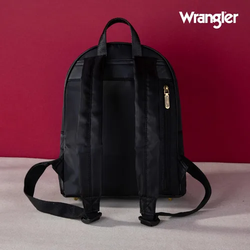 Vista 5 de Montana West Mochila Wrangler para mujer, mochila acolchada para uso casual, Negro (Black Backpack), Classic