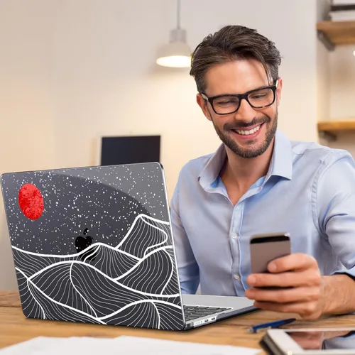 Vista 3 de Teryeefi Funda rígida para MacBook Air M3, M2, M4, MacBook Air de 13 pulgadas 2025, 2024, 2023, 2022, versión A3240, A3113, A2681, carcasa rígida