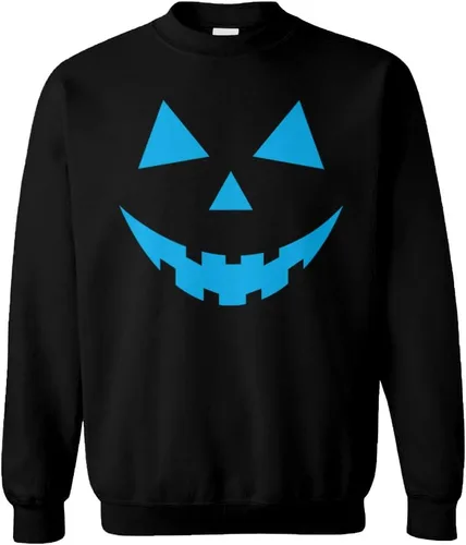 Vista 16 de Pumpkin Face - Sudadera unisex con cuello redondo para Halloween Negro - Traje de esqueleto