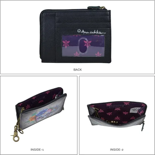 Vista 5 de Anuschka Womens Original Hand-Painted Leather RFID Key Zip Case