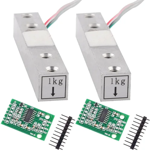 Vista 12 de 2 piezas de sensor de peso de celda de carga digital 1kg 5kg 10kg 20kg de alta precisión, celdas de carga miniatura para Arduino, electrónica DIY
