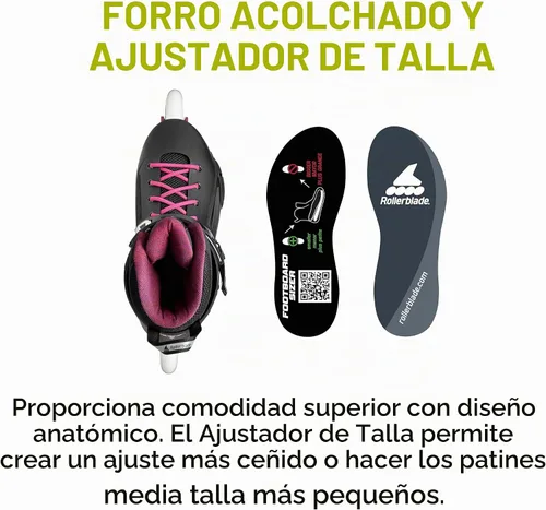 Vista 6 de Rollerblade Lightning 90 - Patín en línea urbano para mujer, negro y sangría