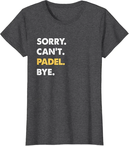 Vista 6 de Sorry Can't Padel Bye Funny Camiseta de Padel, Negro