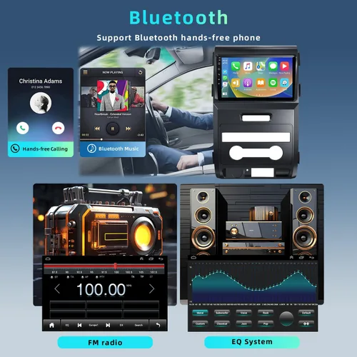 Vista 5 de Estéreo de coche con pantalla táctil de 9 pies para Ford F150 2009-2013, 2+64G Android estéreo de coche con Carplay inalámbrico y Android Auto