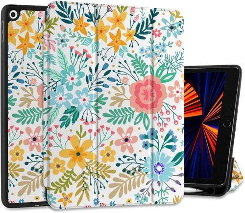 Vista 12 de DONGKE Funda compatible con iPad de 10.2 pulgadas 2021 2020 2019 iPad de 9ª/8ª/7ª generación con soporte para lápices, funda protectora delgada