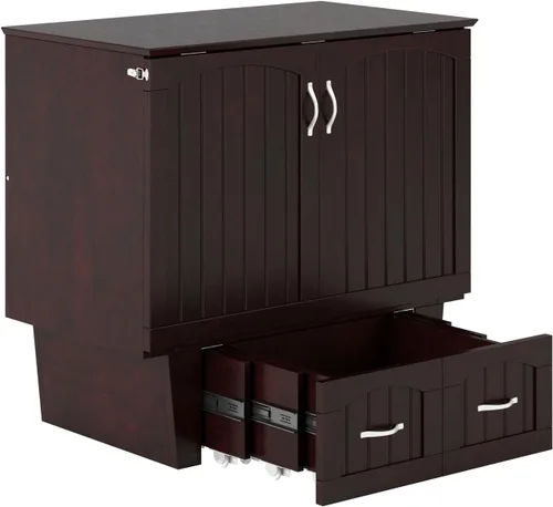 Vista 11 de Atlantic Furniture Nantucket Murphy - Cómoda de cama con estación de carga y colchón, individual, expreso, modelo: AC592141 Espresso