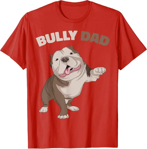 Vista 93 de American Bully Dad Dog Owner Father Funny Men T-Shirt Asphalt Grey