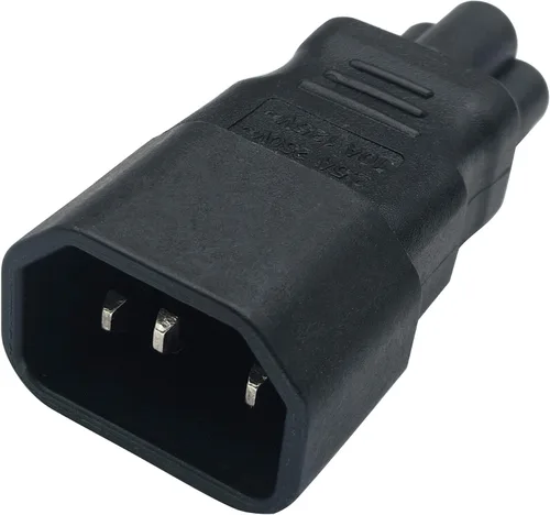 Vista 5 de Adaptador de CA IEC 320 C14 a C5, 10A 125V IEC 3Pole Macho a Mickey Mouse Adaptador de corriente hembra de 3 polos, convertidor de CA C5 a C14