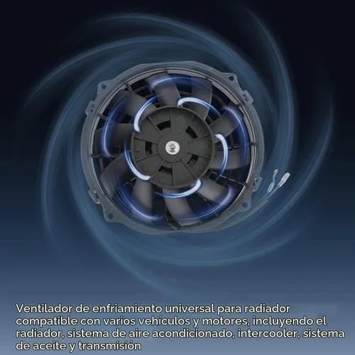 Vista 7 de JDMSPEED Nuevo ventilador universal delgado de 12V para radiador eléctrico, empuje/tirar, 7" de pulgada, kit de montaje negro, 10 aspas
