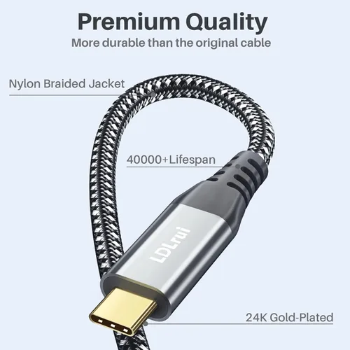 Vista 6 de LDLrui Cable USB C de 3 pies, cable USB C 3.2 Gen 2 de transferencia de datos de 10 Gbps, monitor de salida de video 4K de 100 W PD de carga rápida