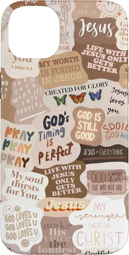Vista 15 de Funda estética para iPhone 17 con frases positivas con versículos bíblicos cristianos