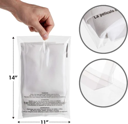 Vista 3 de Shop4Mailers Bolsas resellables de celofán transparente de 11 x 14 sobres autoadhesivos de advertencia de asfixia, 1,2 mil (paquete de 1000)