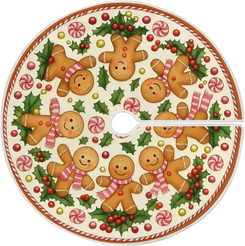 Vista 9 de ALAZA Decoración de falda de árbol de Navidad, adorno pequeño de 35.4 pulgadas con copos de nieve azules de invierno con purpurina para fiesta