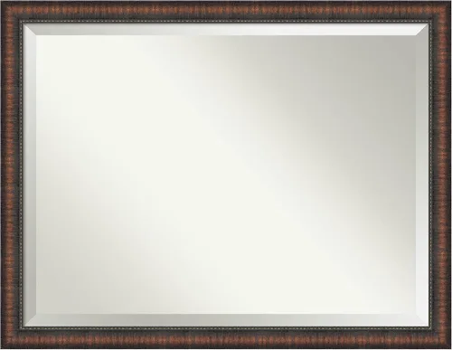 Vista 42 de Amanti Art Espejo de baño marrón para sobre lavabo, espejo rectangular de 24x20 Caleb Brown para tocador, marco rústico pequeño de estilo campestre