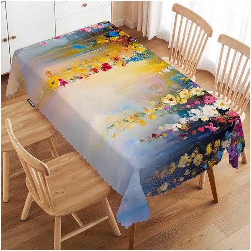 Vista 25 de Swono - Mantel de mesa con flores de cereza retro en ramo de flores de almendra, mantel decorativo para cocina, comedor, café, fiesta, banquete