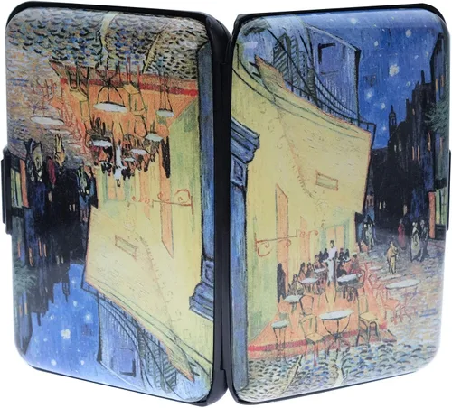 Vista 2 de Mini cartera de aluminio RFID para tarjetas de crédito, funda rígida de metal delgado para tarjetas de visita para mujeres y hombres, CCW037, Moderno