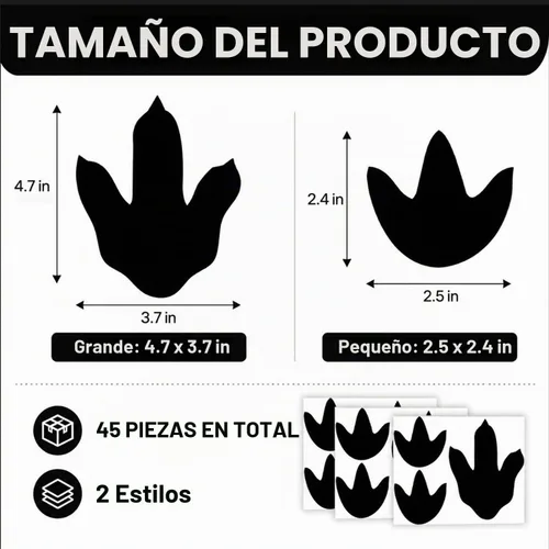 Vista 2 de 45 calcomanías de suelo de dinosaurio para fiestas, huellas de dinosaurio, calcomanías de huellas de dinosaurio, calcomanías de huellas