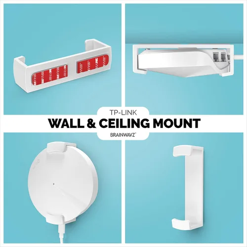 Vista 2 de Soporte de pared y techo Deco M5 y P7 sin taladros para TP Link, soporte de cinta VHB, no requiere tornillos ni herramientas, fácil de instalar