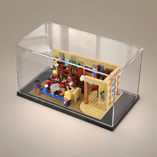 Vista 7 de Vitrina de acrílico transparente para juguetes coleccionables, caja de acrílico para ensamblar, escaparate de protección a prueba de polvo con base